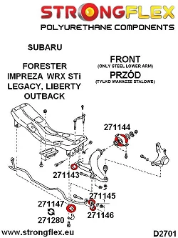 276090B: Zestaw tulei stabilizatorów i łączników przód - tył Subaru Impreza GC GF