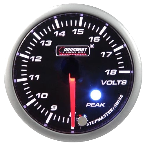 Wskaźnik Prosport Napięcie seria Stepper Motor Peak 52mm zielony