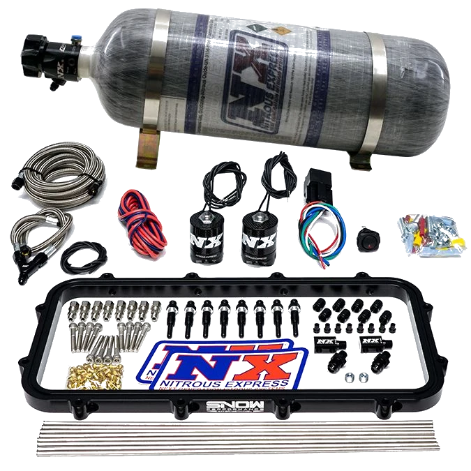 Direct Port Dry Holley High Ram Plate Nitrous System 12LB Nitrous Express NX 20963-12