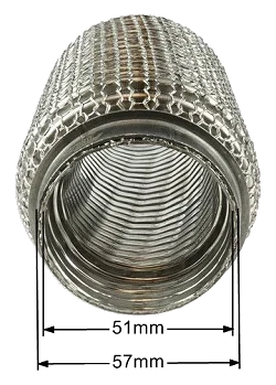 Wzmocniony łącznik elastyczny wydechu 51mm długość 150mm