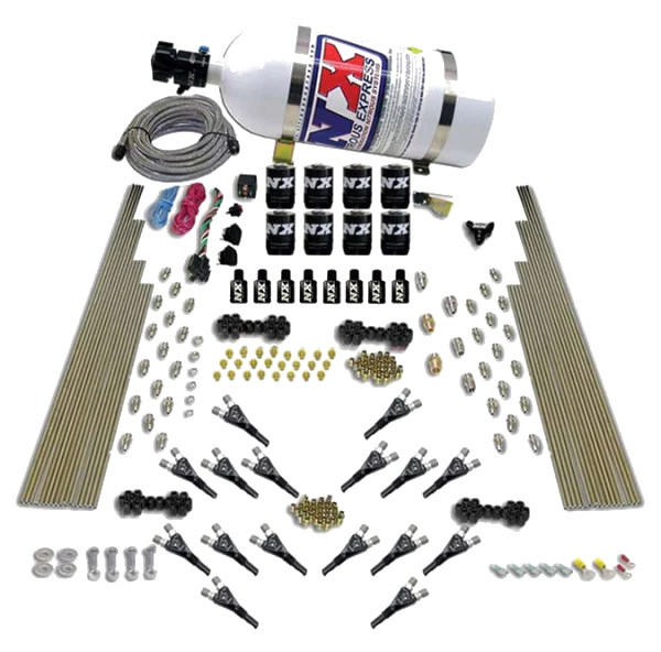 Shark Dual Stage 16 Nzls 200-1200Hp with 12Lb Carbon Bottle Nitrous Express NX 90008-12