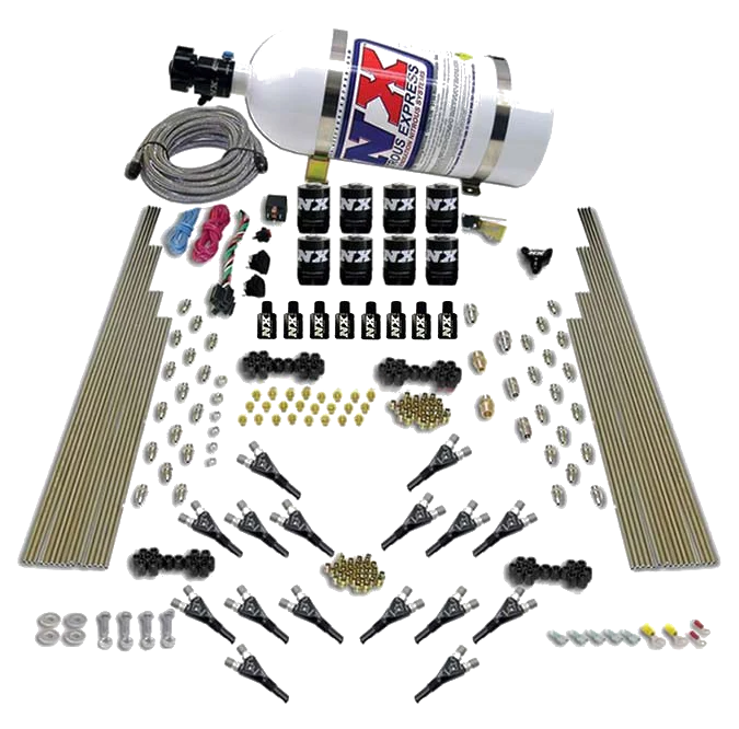 Shark Dual Stage 16 Nzls 200-1200Hp with 12Lb Carbon Bottle Nitrous Express NX 90008-12