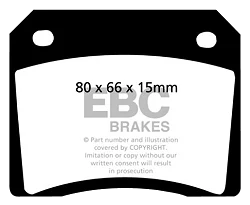 DP2101 Klocki hamulcowe GREENSTUFF EBC Brakes BOND Equipe Fiat 1300 Peugeot 204 404 SIMCA 1300 1500 ZASTAVA 1300 1500 AC 3000ME Alfa Romeo 2600 Giulia Spider 101 Giulia Sprint 101 Giulia Spr