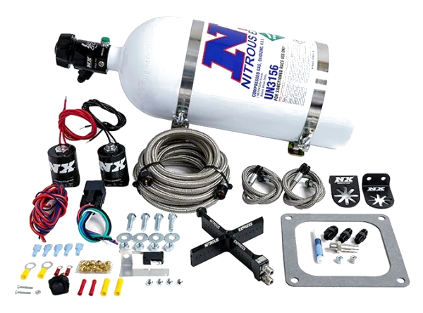 4500 Covert Crossbar Plate System Stage 6 50-300Hp with 10Lb Bottle Nitrous Express NX 63071-10