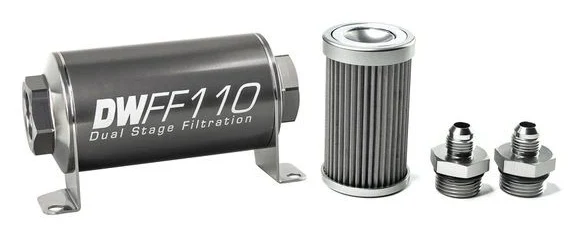 DeatschWerks In-Line Fuel Filter Kit -6AN 40 Mircon 110mm