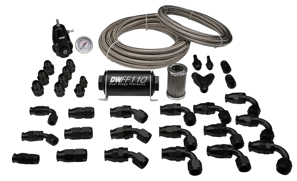 PTFE Return Plumbing Kit 8AN Feed 6AN Return DeatschWerks for Toyota Supra A90 / BMW M3 / M4