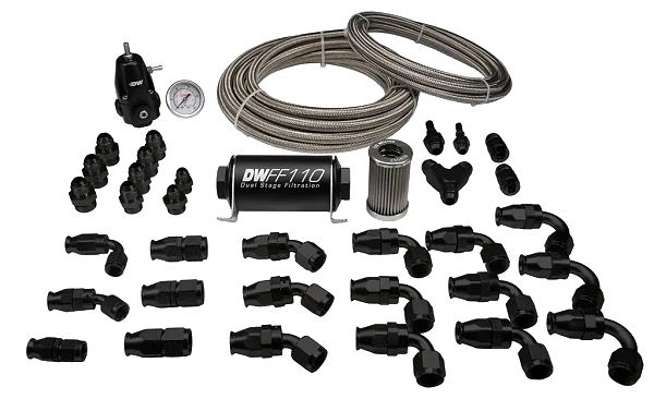 PTFE Return Plumbing Kit 8AN Feed 6AN Return DeatschWerks for Toyota Supra A90 / BMW M3 / M4