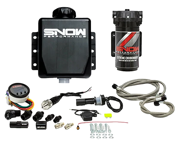 Snow Performance Boost Cooler Forced Induction Progressive Water Methanol Injection Kit Stage 2.5 Stainless Steel Braided Line with Tank