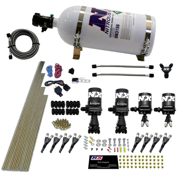 8 Cylinder Shark Direct Port Lightning 375 Solenoids 200-2100Hp Jets with 10Lb Bottle Nitrous Express NX 90506-10