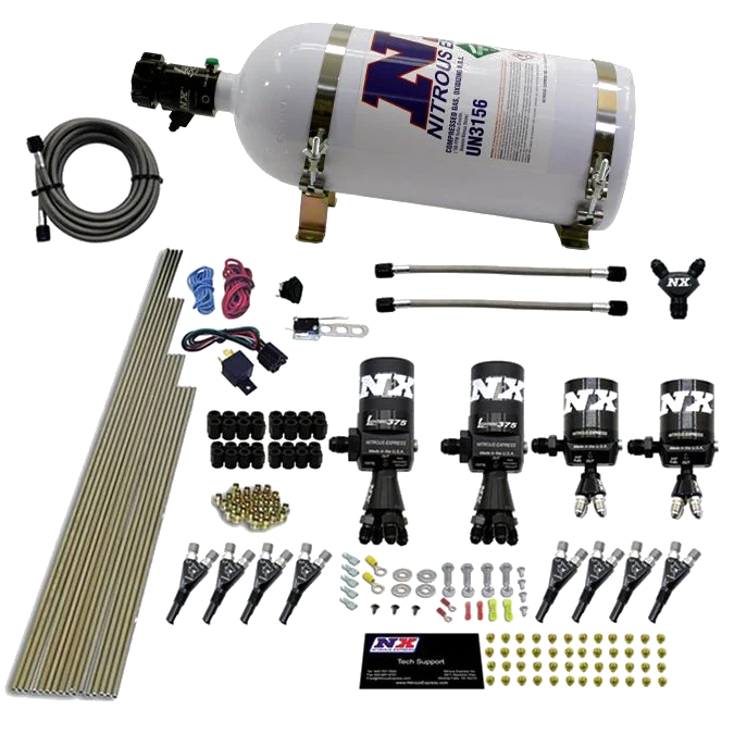 8 Cylinder Shark Direct Port Lightning 375 Solenoids 200-2100Hp Jets with 10Lb Bottle Nitrous Express NX 90506-10