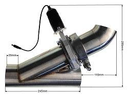 Elektroniczna przepustnica wydechu 76mm z pilotem