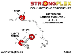 121502B: Tuleja wahacza przedniego przednia 12mm Mitsubishi Lancer EVO 4/5/6