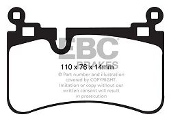 DP41839R Klocki hamulcowe YELLOWSTUFF EBC Brakes Mercedes-Benz CLS C219 CLS63 AMG Mercedes-Benz C63 AMG W204 CLS63 AMG C219 E63 AMG W211 SL55 AMG R230 SL63 AMG R230 SL65 AMG R230 CClass W204