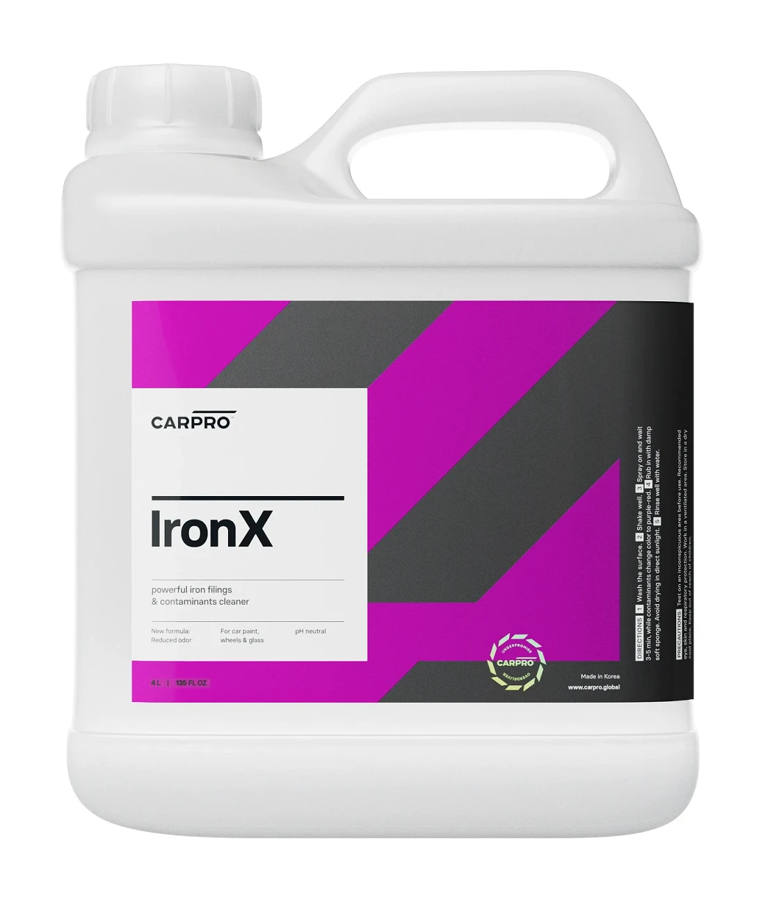 CAR PRO IronX Iron Remover deironizer do usuwania zanieczyszczeń metalicznych krwawa felga 4000ml 4l