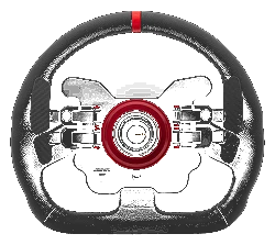 Skórzana Kierownica GT1 330mm Typ D SIMAGIC Łopatki Zmiany Biegów Symulator Simracing