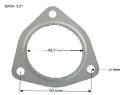 Uszczelka wydechu 89mm – 3,5” - 3 otwory nierdzewna