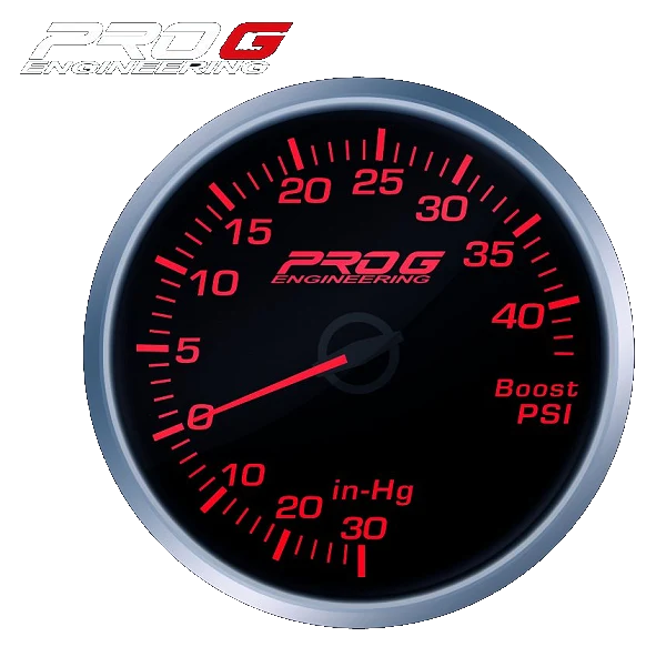 Wskaźnik Pro G Race Series RS, doładowania Boost 40 PSI RED 52mm