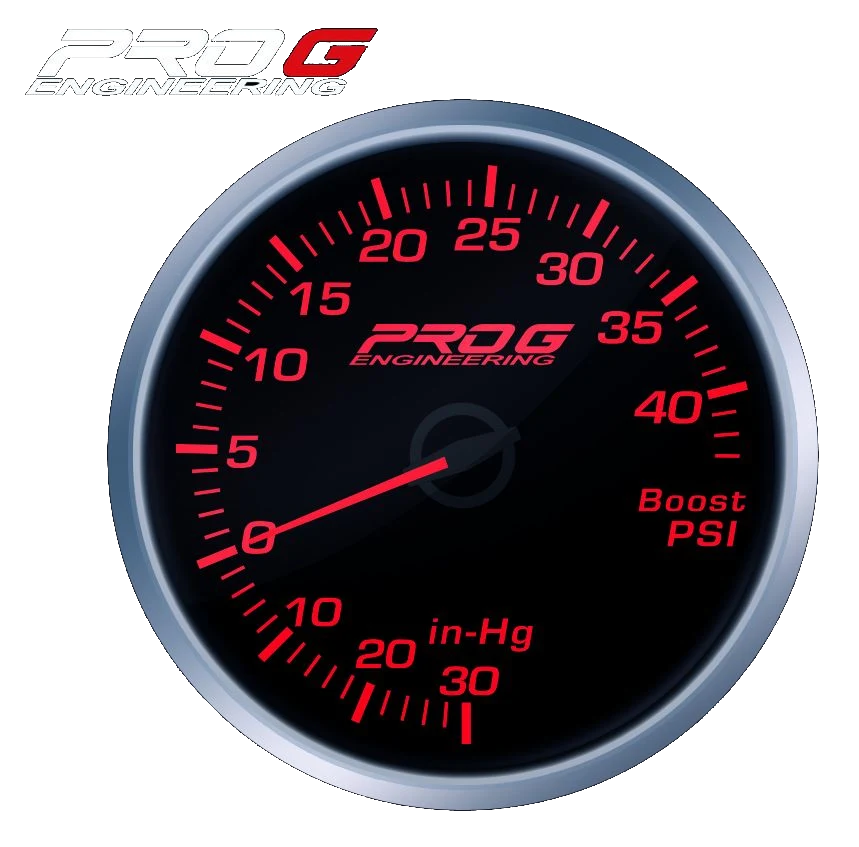 Wskaźnik Pro G Race Series RS, doładowania Boost 40 PSI RED 52mm