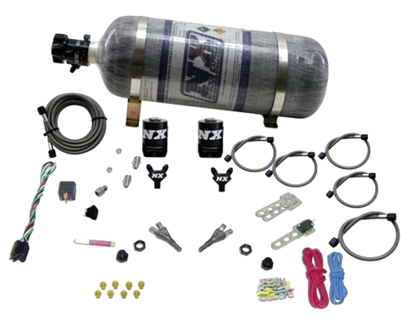 Dual Nozzle Nitrous System with 12Lb Carbon Bottle for GM TBI ALL (50-75-100-125HP) Nitrous Express NX 20218-12