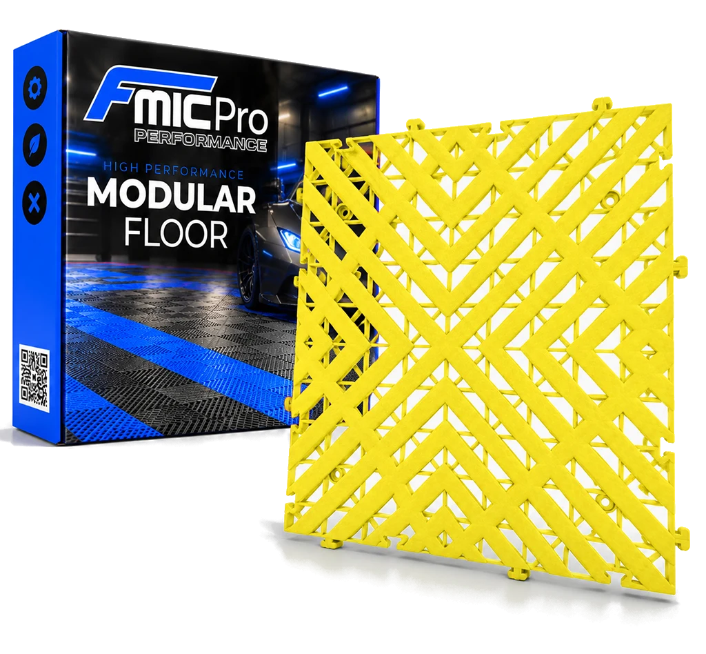 Podłoga modułowa panelowa FMIC.Pro do garażu warsztatu 40x40cm 30mm Żółty