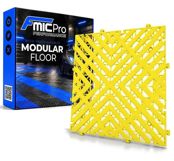 Podłoga modułowa panelowa FMIC.Pro do garażu warsztatu 40x40cm 30mm Żółty