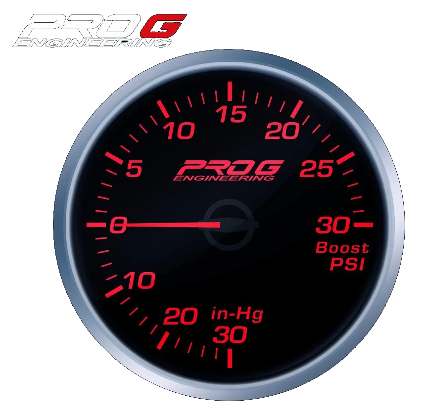 Wskaźnik Pro G Race Series RS, doładowania Boost 30 PSI RED 52mm