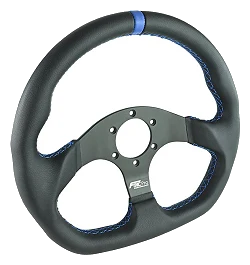 Kierownica sportowa FMIC.Pro D-Shape skórzana 325mm odsadzenie 42mm niebieska