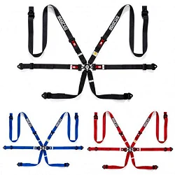 Pasy bezpieczeństwa Sparco 2" 6 punktowe FIA 8853-2016 Czerwone - 04834HPD.R