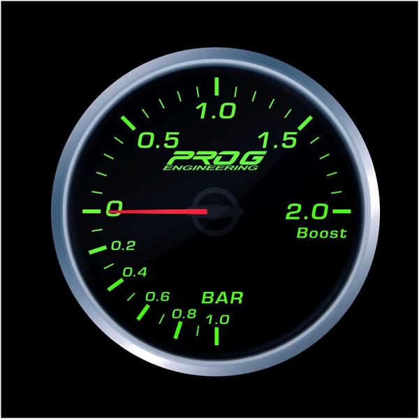 Wskaźnik Pro G Race Series RS, doładowania Boost 2 Bar GREEN 60mm