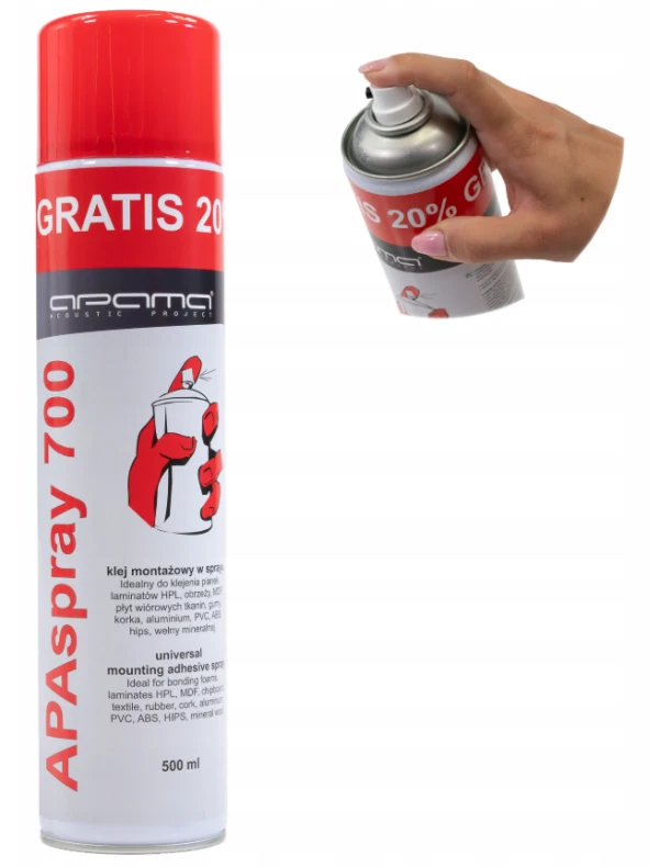 Mocny Uniwersalny Klej w Sprayu ApaSpray 700 Apama 500ml