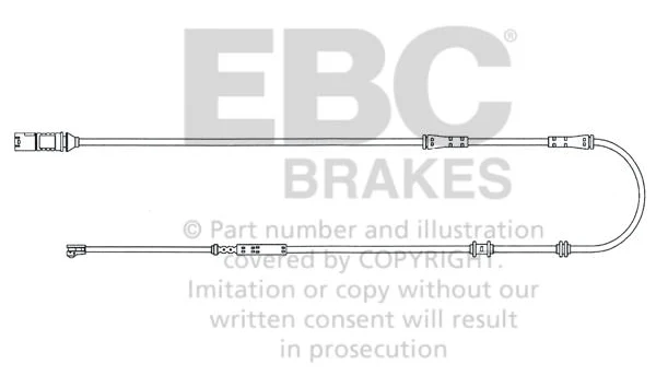 EFA129 Czujnik zużycia klocków hamulcowych EBC Brakes BMW 7 Series F01 730 7 Series F01 740 7 Series F01 750 7 Series F01 760 7 Series xDrive F01 740 7 Series xDrive F01 750 7 Series F02 730
