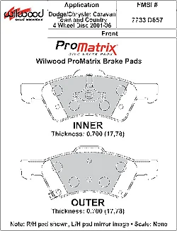Klocki hamulcowe Wilwood 150-D0857K PM ProMatrix D857 Street Performance Racing Pads .70