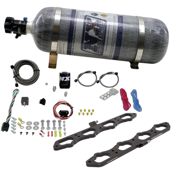 Dry Direct Port Plate System with 12Lb Bottle for Ford Coyote Engine Nitrous Express NX 20957-12