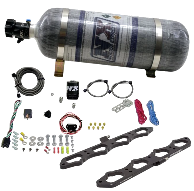 Dry Direct Port Plate System with 12Lb Bottle for Ford Coyote Engine Nitrous Express NX 20957-12