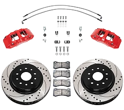 Wilwood 140-17275-DR AERO6-DM Direct-Mount Truck Front Brake Kit 13.38 Drilled Red for Jeep