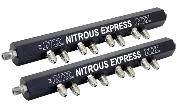 Injection Rails with Fittings 2 Double Hole Rails Nitrous Express NX 90001