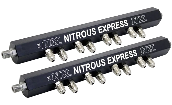 Injection Rails with Fittings 2 Double Hole Rails Nitrous Express NX 90001