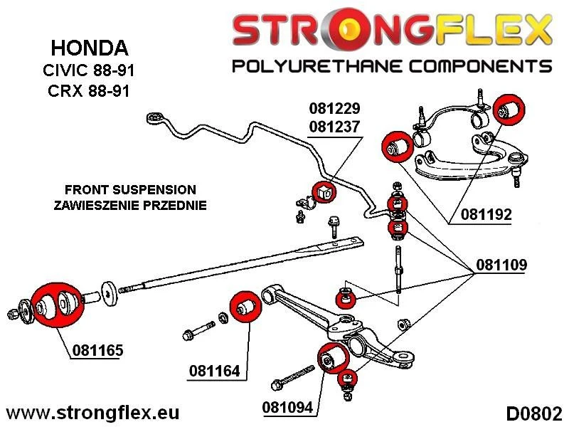 081237B: Tuleja stabilizatora przedniego 19mm Honda Civic