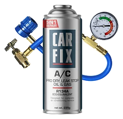 Preparat CarFix 5w1 do uzupełniania klimatyzacji R134a 235ml + przewód z manometrem