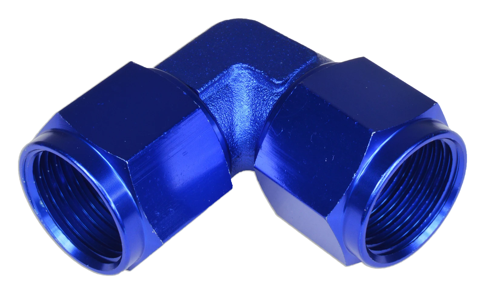 AN4 90' Nypel adapter żeńsko-żeński Niebieski