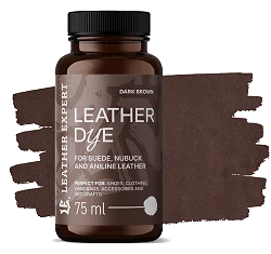Leather Expert Leather Dye farba do zamszu nubuku aniliny - Dark Brown ciemny brąz 75ml