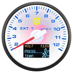 Auto Gauge 60mm - 4in1 Wskaźnik EGT Napięcia Ciśnienia Temperatury