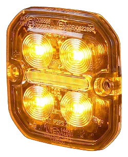 Lampa Ostrzegawcza Pozycyjna LED Purelux Ultra Slim Square Pomarańczowa / Czerwona 60mm 12V 24V 8W