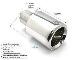 Uniwersalna końcówka tłumika okrągła 100mm długość 120mm średnica montażowa 50mm - N1-17-3/50