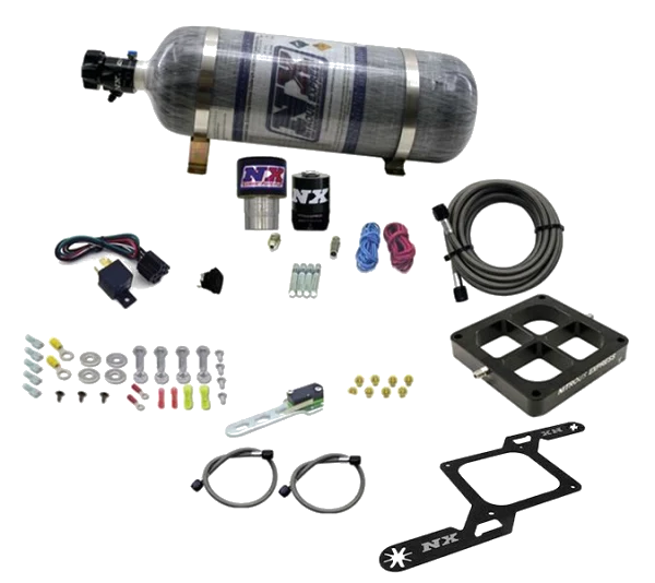 4500 Billet Crossbar Plate System Single Stage 250-650Hp with 12Lb Carbon Bottle Nitrous Express NX 63970-12