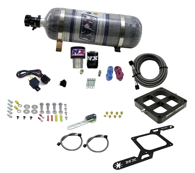 4500 Billet Crossbar Plate System Single Stage 250-650Hp with 12Lb Carbon Bottle Nitrous Express NX 63970-12
