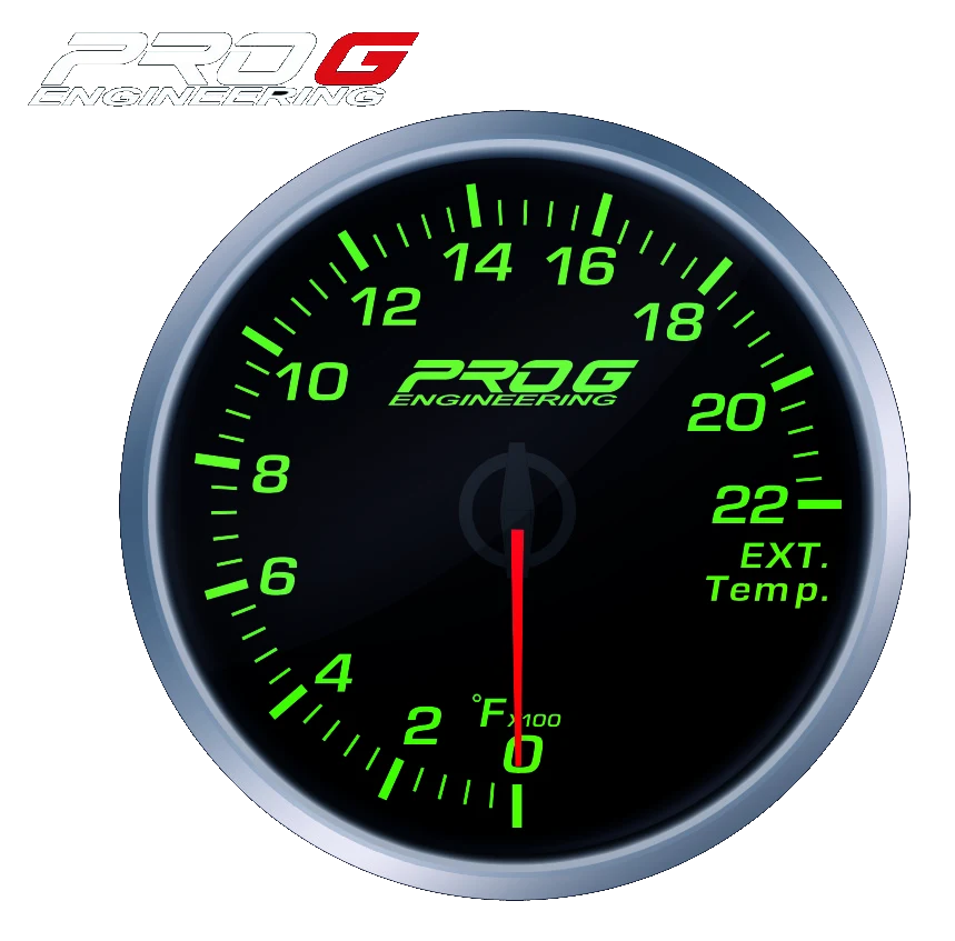 Wskaźnik Pro G Race Series RS, temperatury spalin EGT °F GREEN 52mm