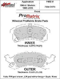 Klocki hamulcowe Wilwood 150-D0673K PM ProMatrix D673 Street Performance Racing Pads .575