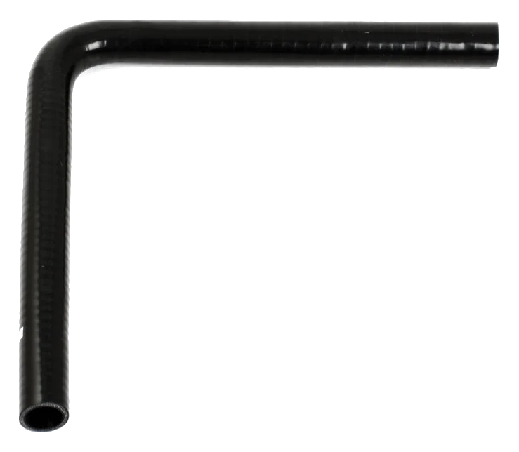 Wąż silikonowy czarny 90 stopni długie ramię 1,25" (32mm)