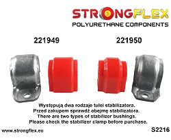221950A: Tuleja stabilizatora przedniego / tylnego SPORT Audi A3 TT Cupra Seat Ibiza Leon Skoda Fabia Octavia VW Golf